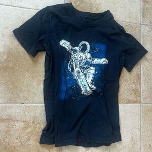 Astronaut on skateboard Rad Black & Blue Short Sleeve T-shirt